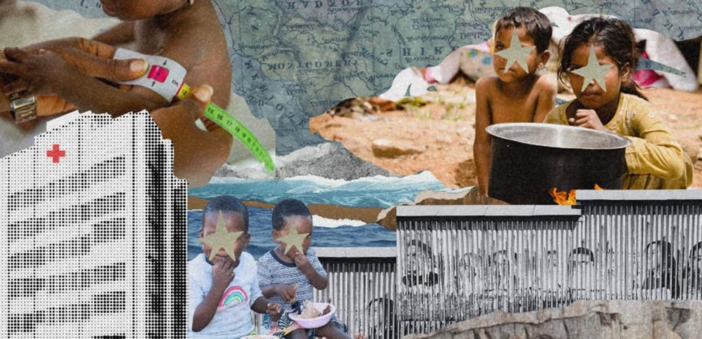 Foreign Aid Cuts Collage by Naomi Bernaldez / Amnesty International