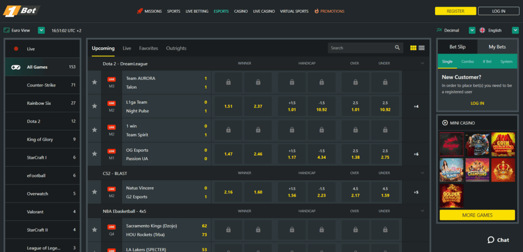 1bet esports offer page