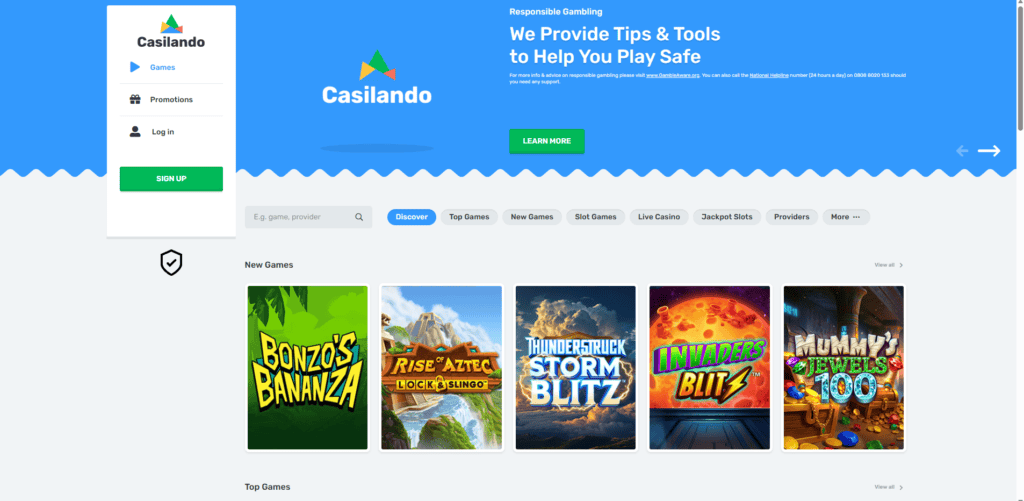 casilando home page - casilando review