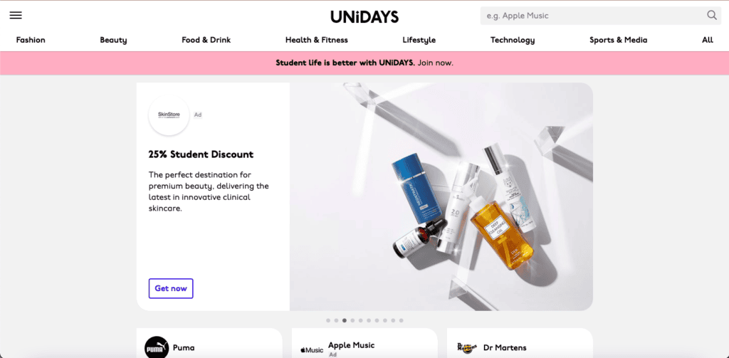 Unidays is your one-stop-shop for tons of college student discounts online!