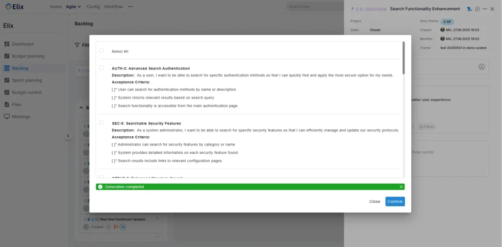 Elix - AI powered backlog management