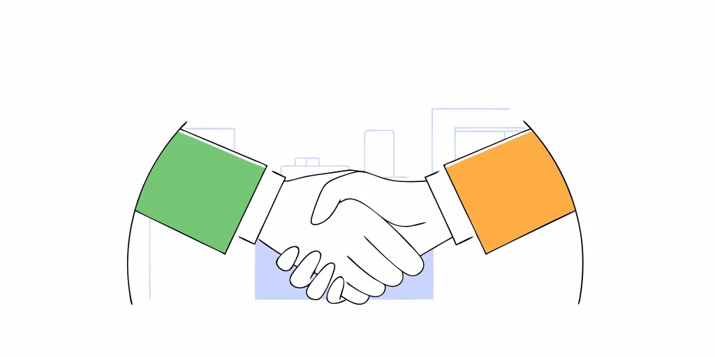 Employment lawyer and client shaking hands after reaching an agreement.