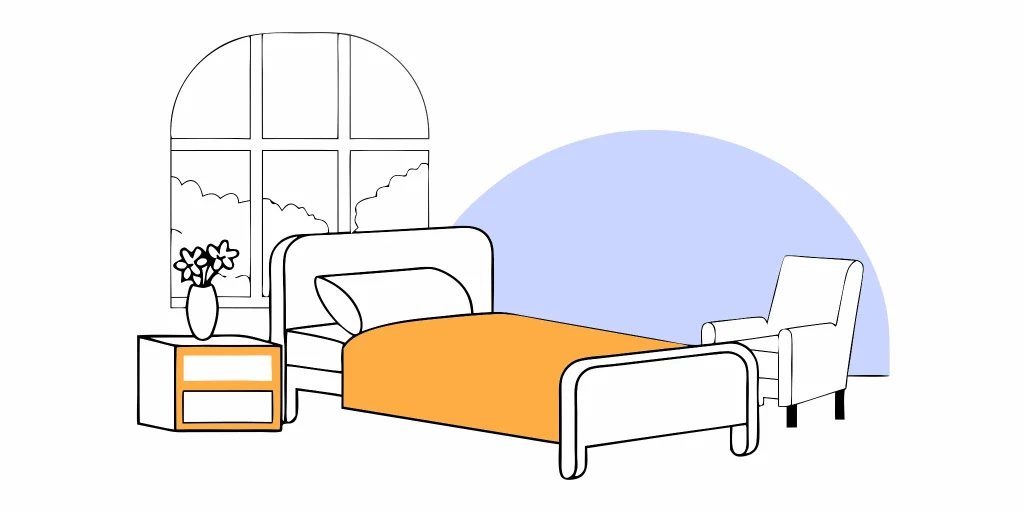 Person resting in bed, managing a serious health condition.