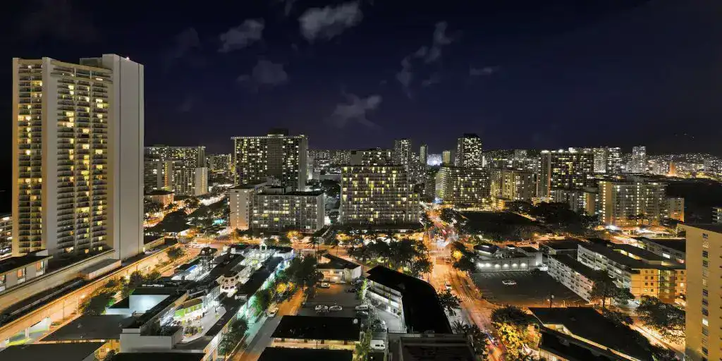 Waikiki at Night Oahu, Hawaii