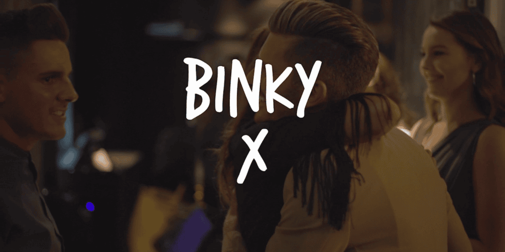 Brand collaboration fashion film featuring luxury lifestyle cinematography of TV personality Binky at an upscale party.
