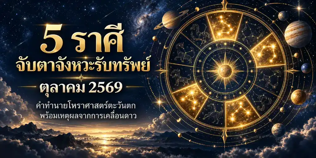5 ราศีรับทรัพย์ เดือนตุลาคม 2569 วิเคราะห์จังหวะการเงินจากการเคลื่อนดาว