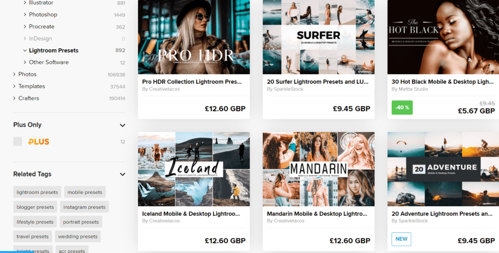 Design Bundles presets are super pretty and at super a reasonable price.