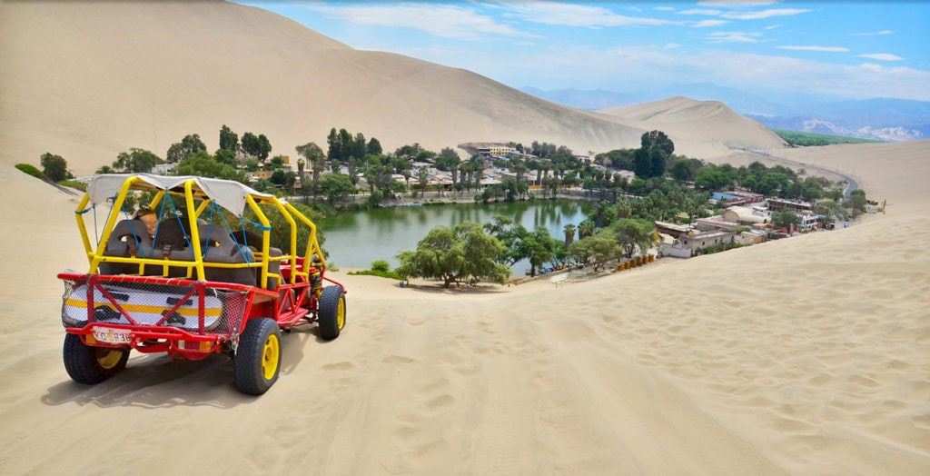 Huacachina oasis visit on our Peru wine tours