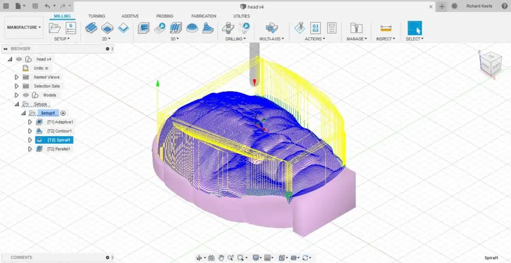 spiral finishing toolpath