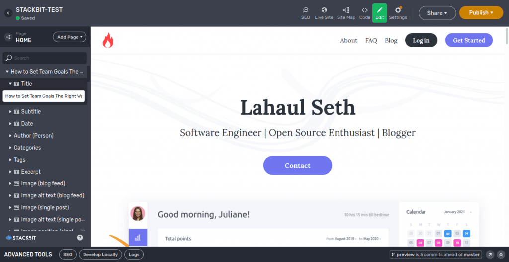 Jamstack Stackbit Netlify