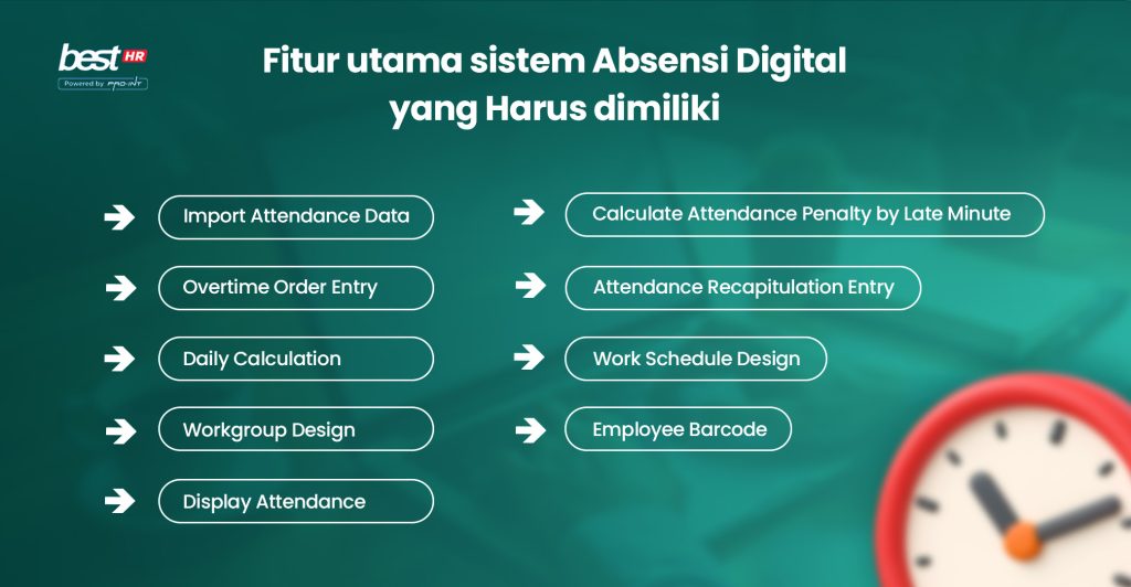 Fitur utama sistem Absensi Digital yang Harus dimiliki

BEST HR Powered by Pro-Int