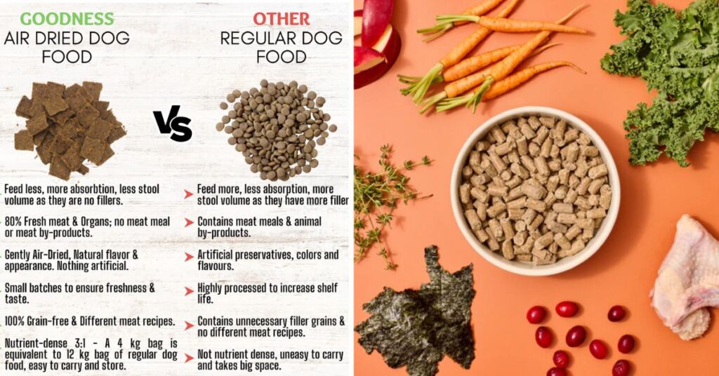 air dried dog food vs traditional kibble