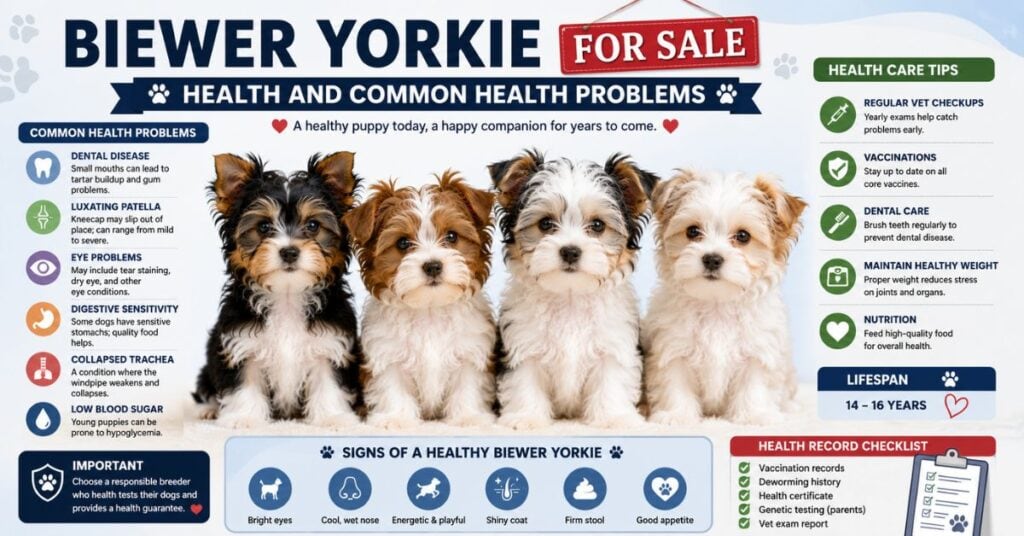 biewer yorkie for sale health and common health problems