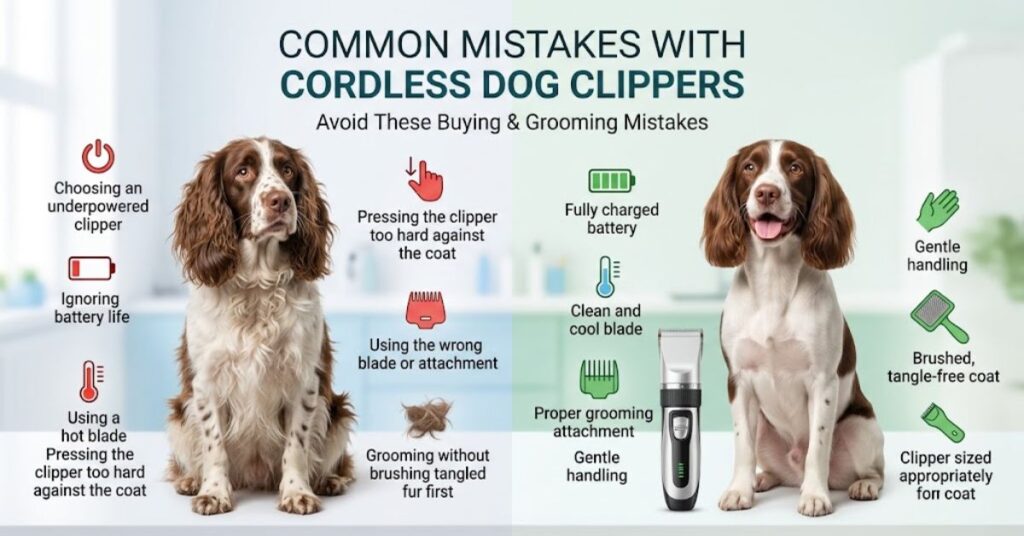 common mistakes when buying and using cordless dog clippers