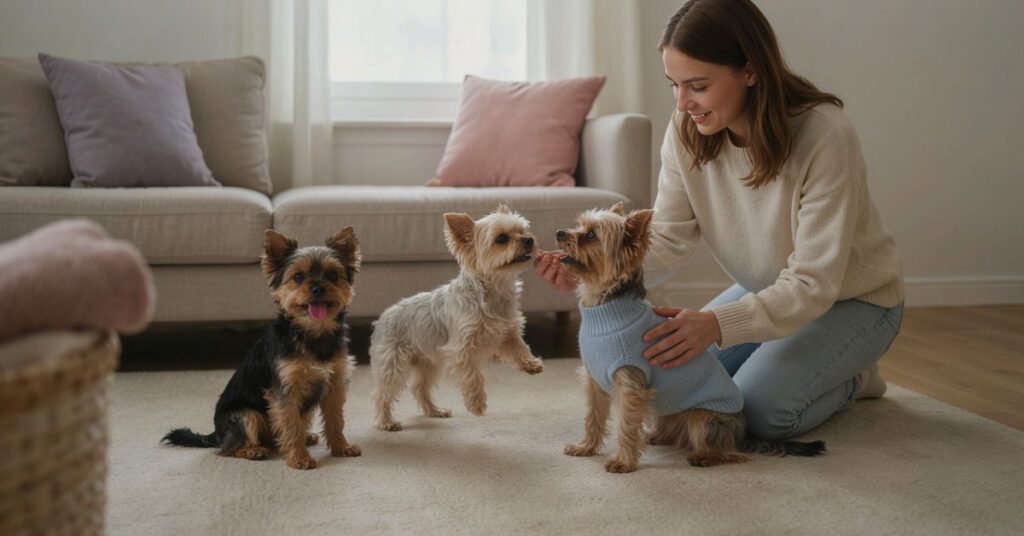 how to introduce yorkie dog clothes without stress