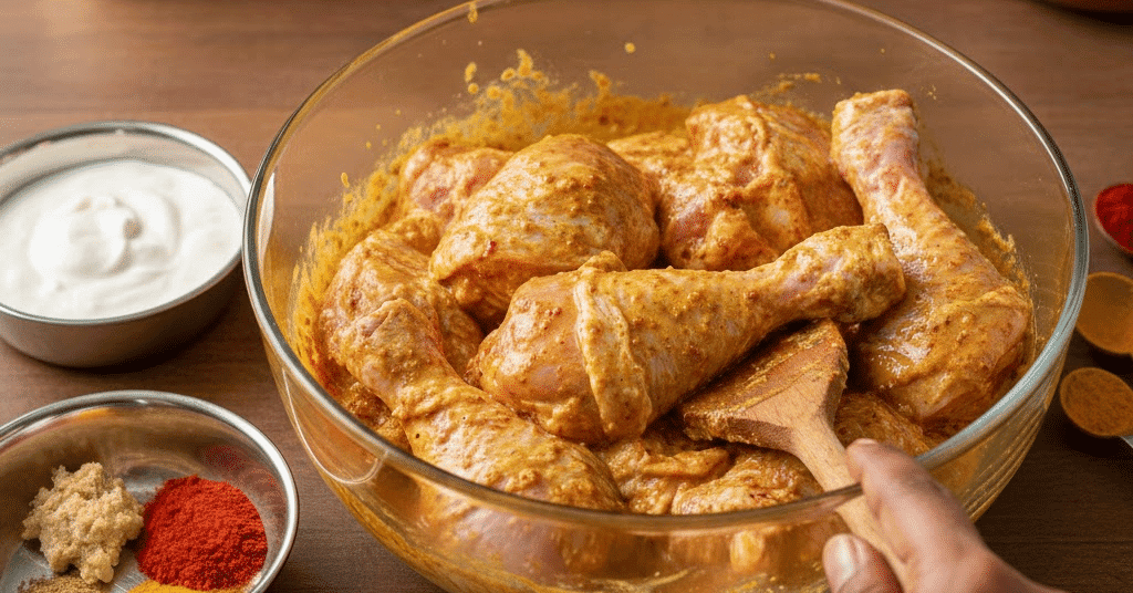 Marinate-the-chicken-shahi-korma