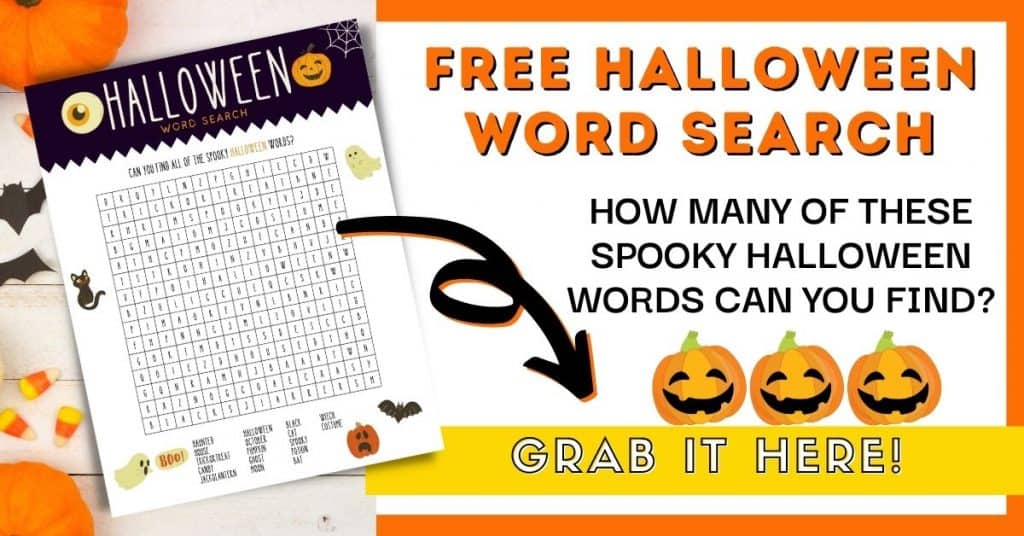 Free Halloween Printable. Halloween Word Search Printable for Kids