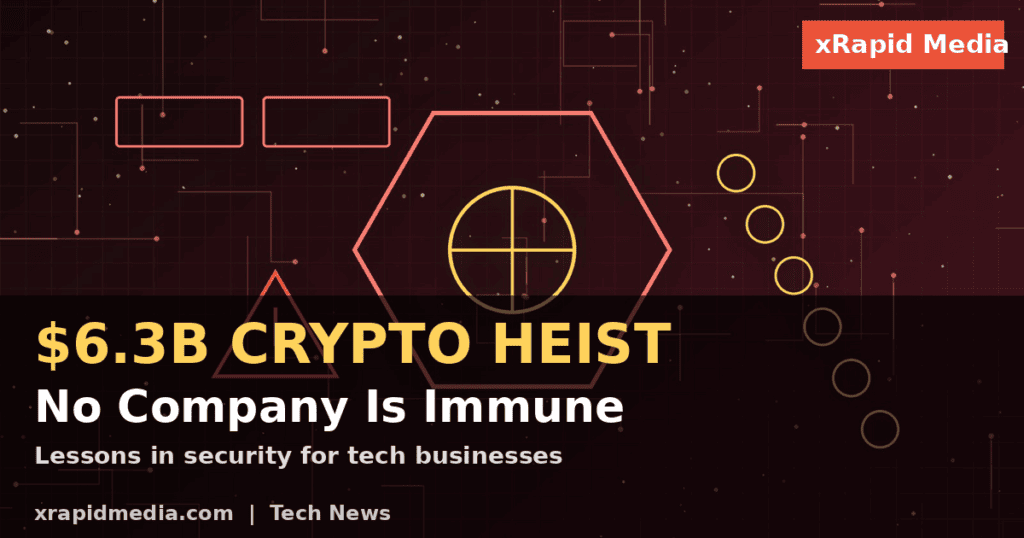 Binance hack 2026: $6.3 billion crypto theft graphic with headline No Company Is Immune