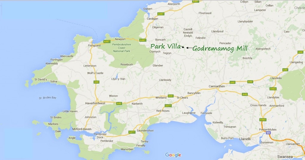 Map West Wales
