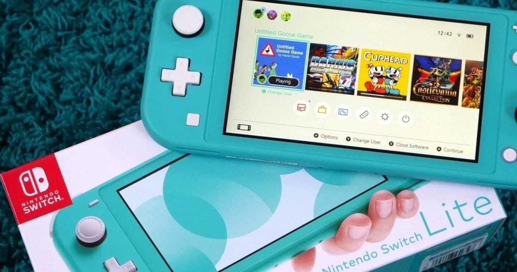 nintendo switch lite turchese confezione