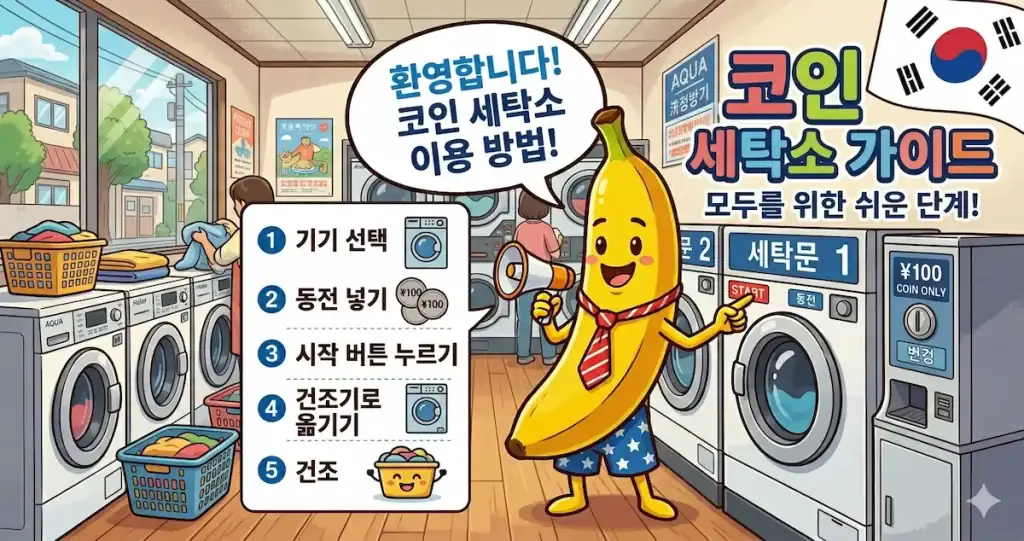 A guide on how to use Coin Laundry Banana in Shizuoka for international travelers.