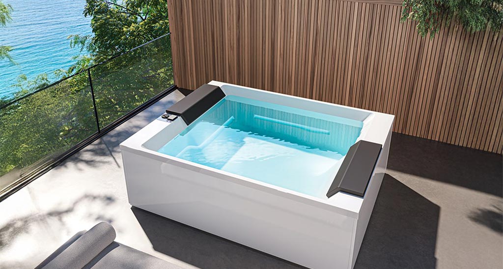 Spa Design D195, installé sur une terrasse