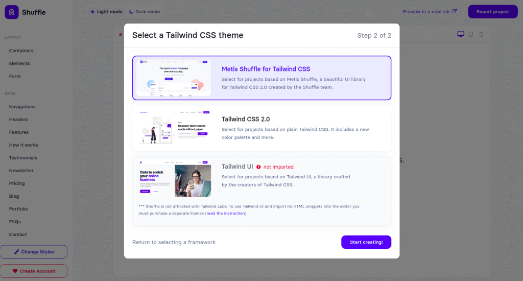 Shuffle Tailwind CSS