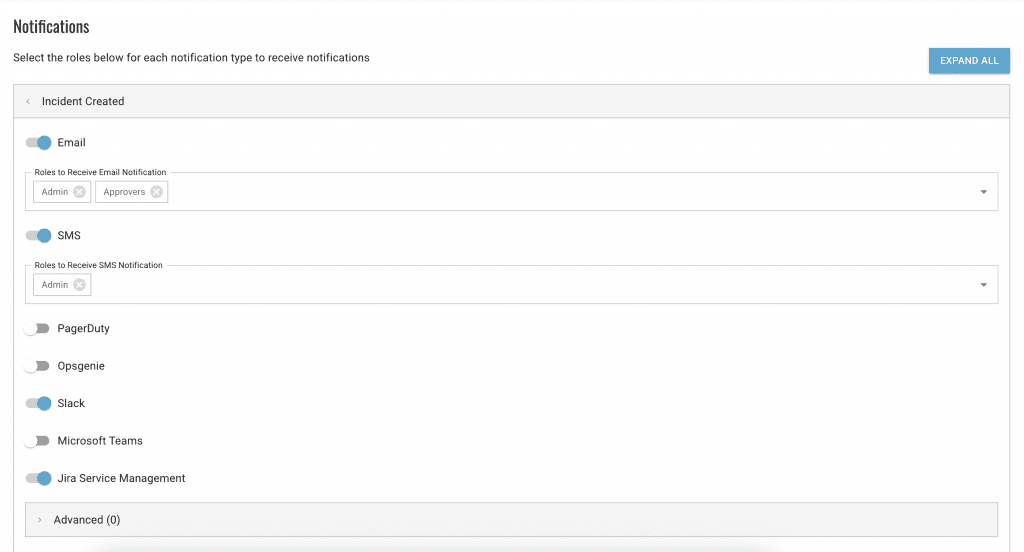 A product screenshot of the notification settings within the BreachRx platform, representing information sharing