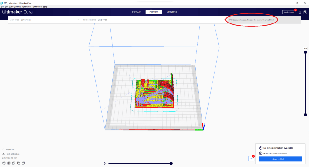 Cura Print Setup Disabled