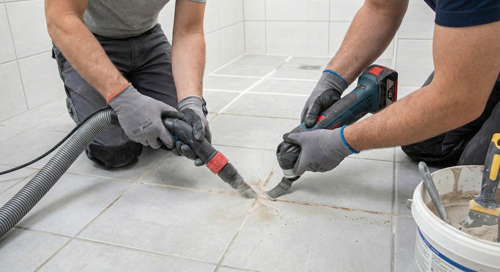 Kylpyhuoneen laattasaumojen uusiminen