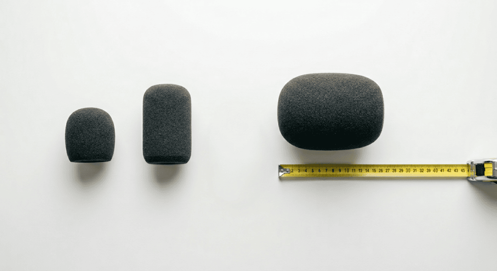 Different foam windscreen sizes for choosing the right mic windscreen size