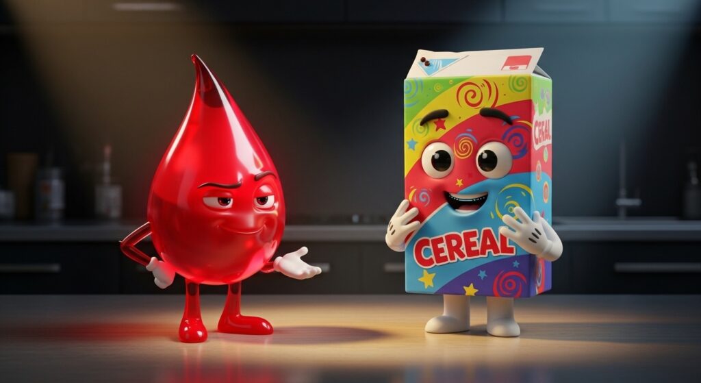 Red Dye 40 listed on food ingredient labels in candy and cereal packages