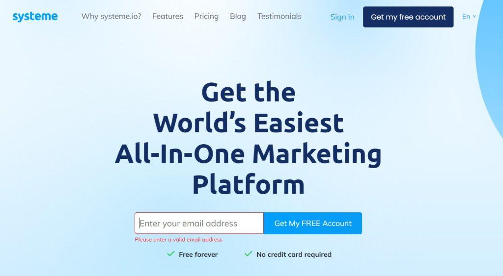 systeme.io free website