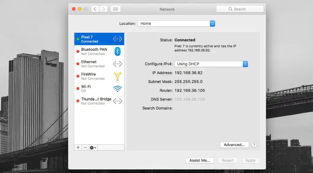 Configure Android USB tethering on macOS 15 tethering connect macos