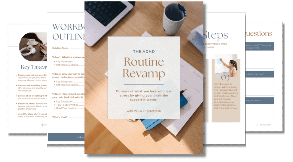 Image of workbook that reads The ADHD Routine Revamp