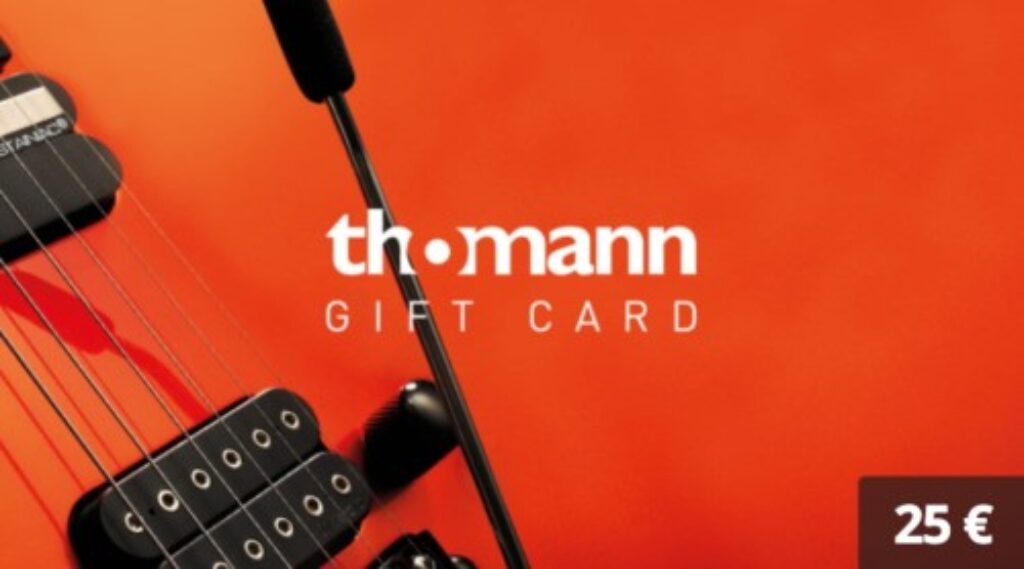 Idée cadeau pour guitariste avec le chèque cadeau de chez Thomann