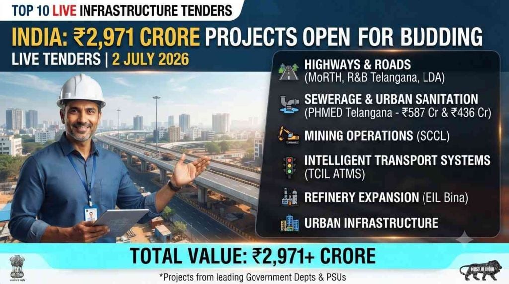 Top 10 Live Infrastructure Tenders in India – 2 July 2026 | ₹2,971 ...
