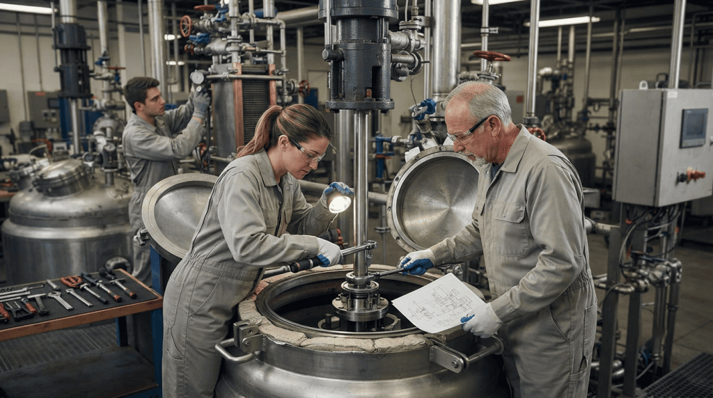 Mantenimiento de reactores industriales