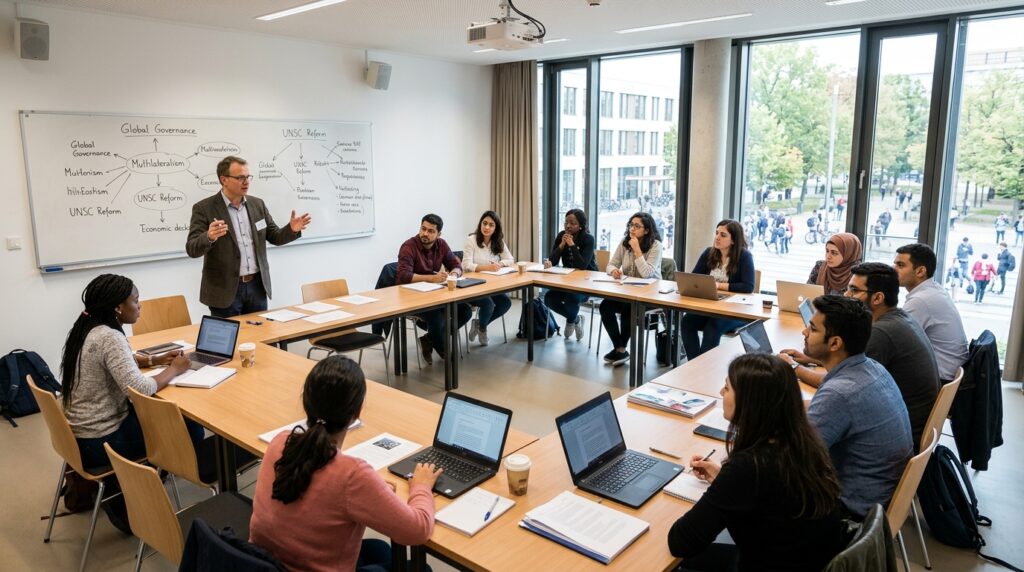 International students from developing countries in a German university seminar representing the DAAD EPOS development-related postgraduate programme