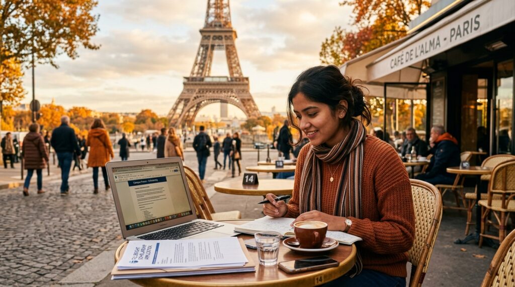 International student studying in France on the Eiffel Excellence Scholarship for international students 2026