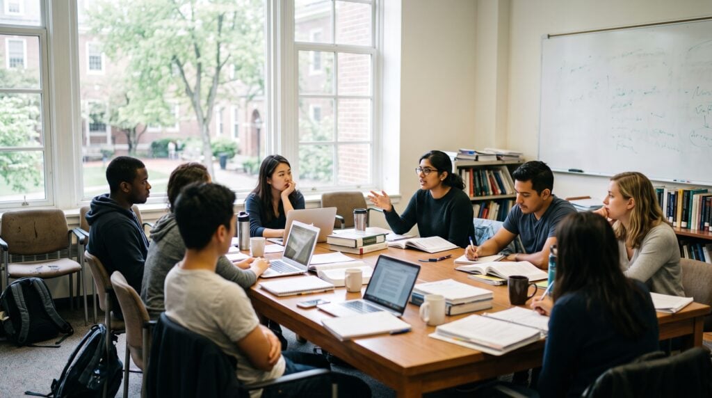 Graduate students in a China Studies seminar at the Yenching Academy of Peking University