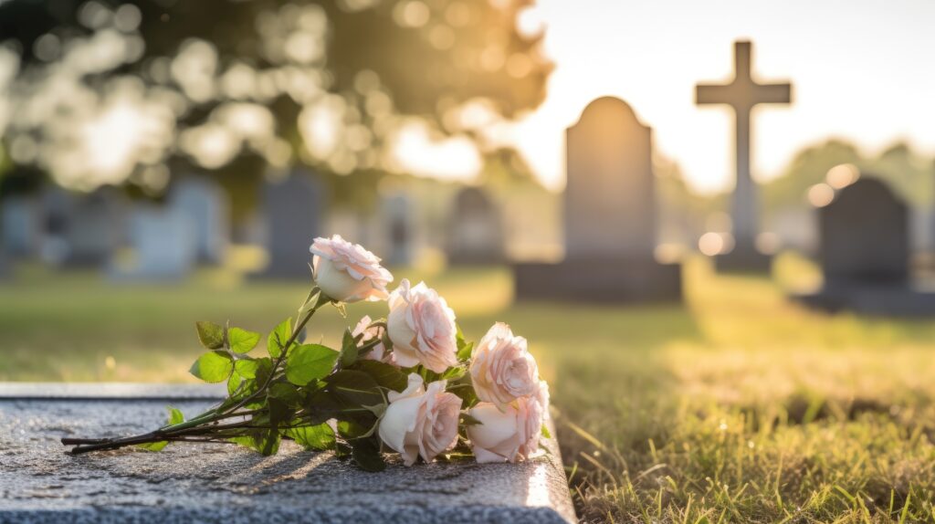 Roses on a grave in Idaho cemetery symbolizing a wrongful death claim