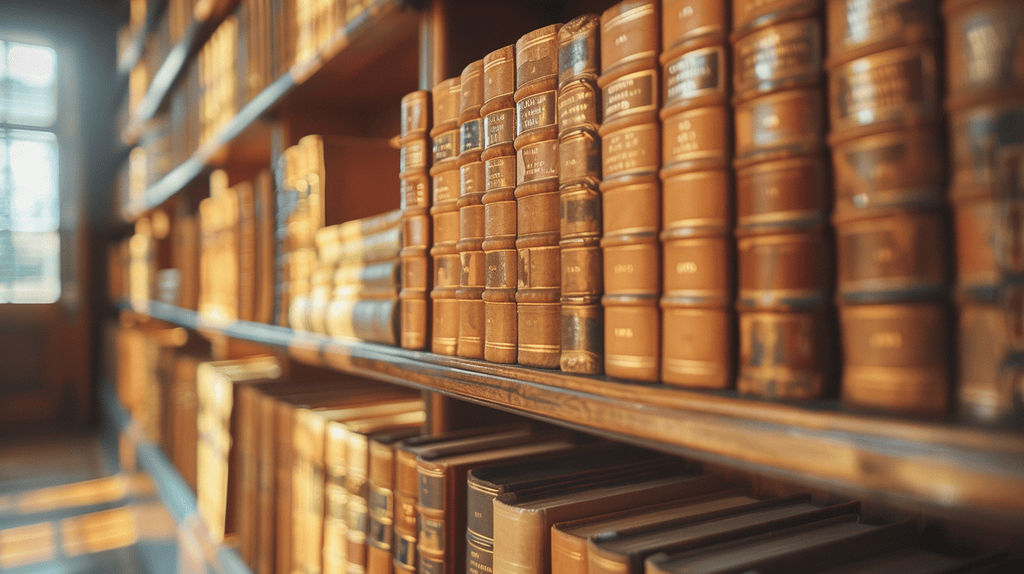Law books on shelf - complete guide to Georgia bankruptcy laws