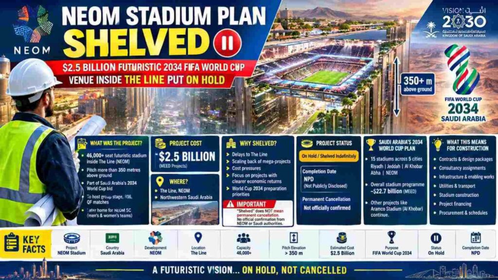 NEOM Stadium Plan Shelved: $2.5 Billion FIFA World Cup 2034 Venue Put ...