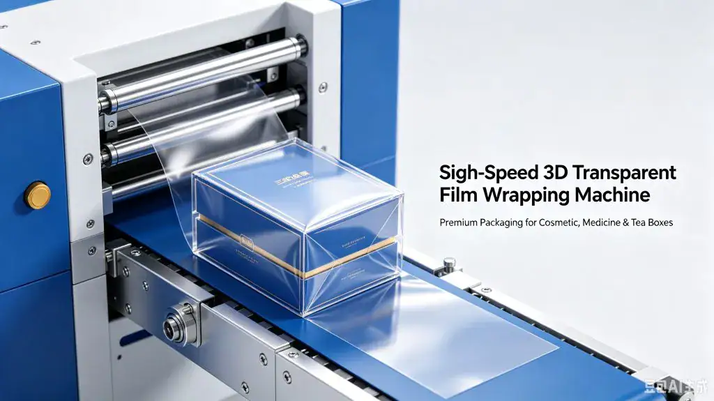 High-Speed 3D Transparent Film Wrapping Machine — Premium Packaging Solution for Cosmetic, Medicine & Tea Boxes
