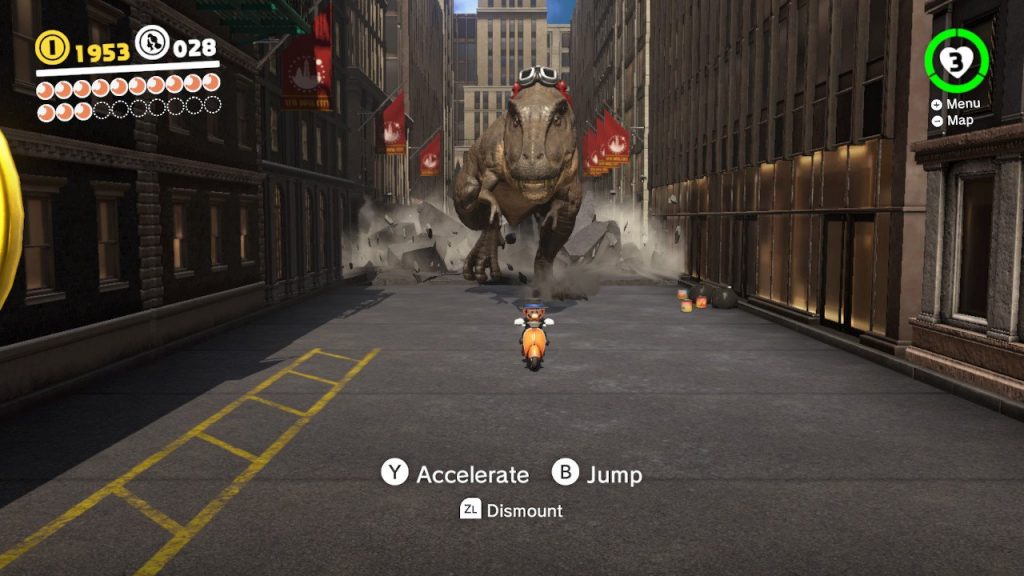Super Mario Odyssey t-rex
