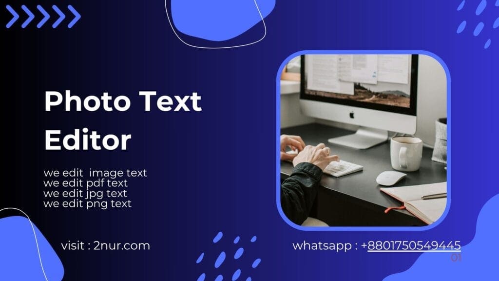 Photo text editor interface for adding and customizing text on images.