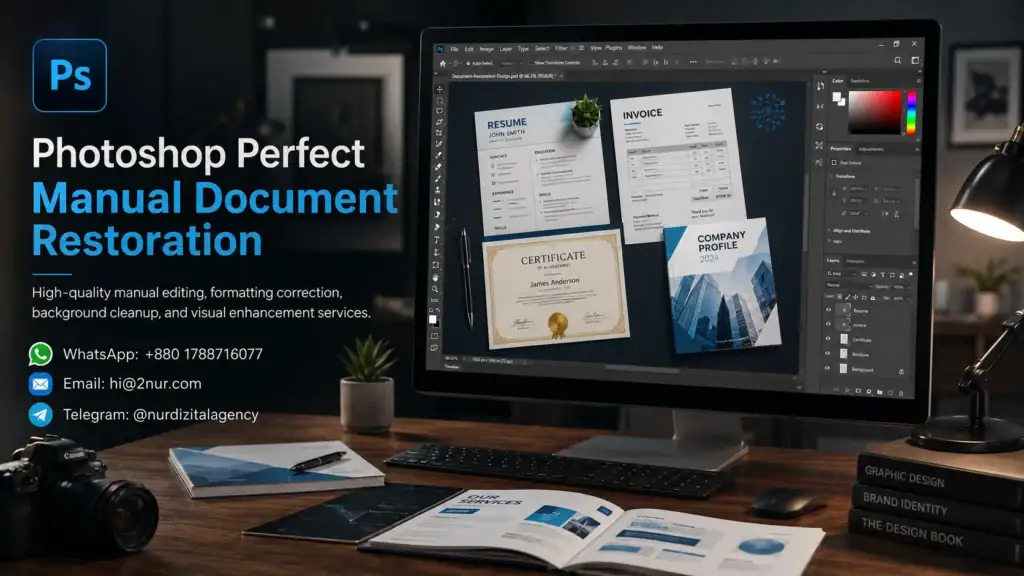 Manual Document Modification – Professional Photoshop Editing & Restoration Services