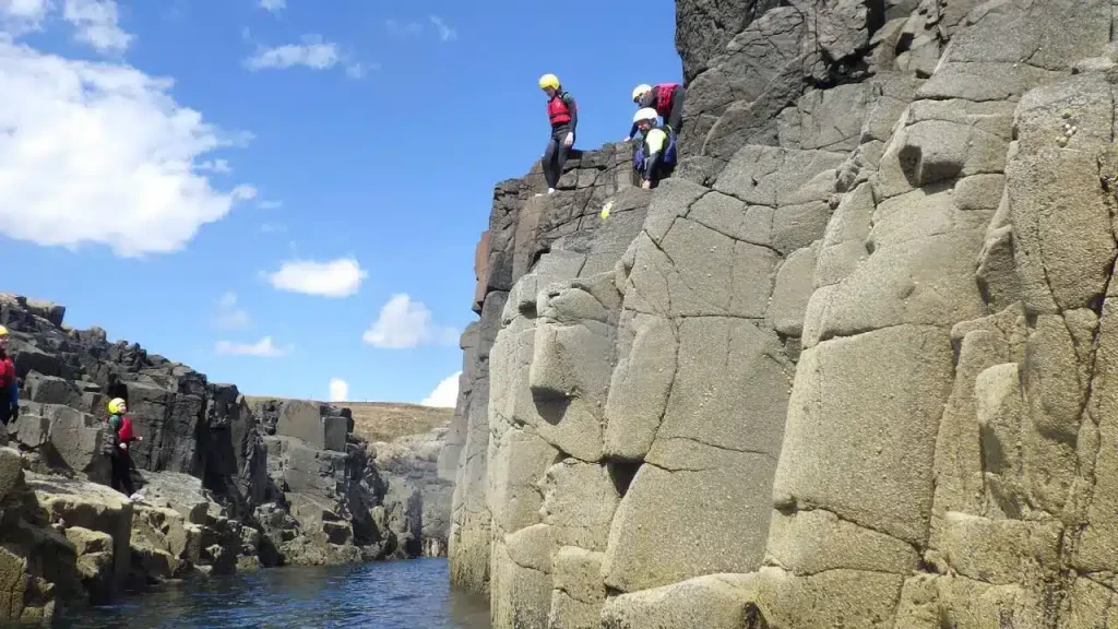 About to jump from cliffs