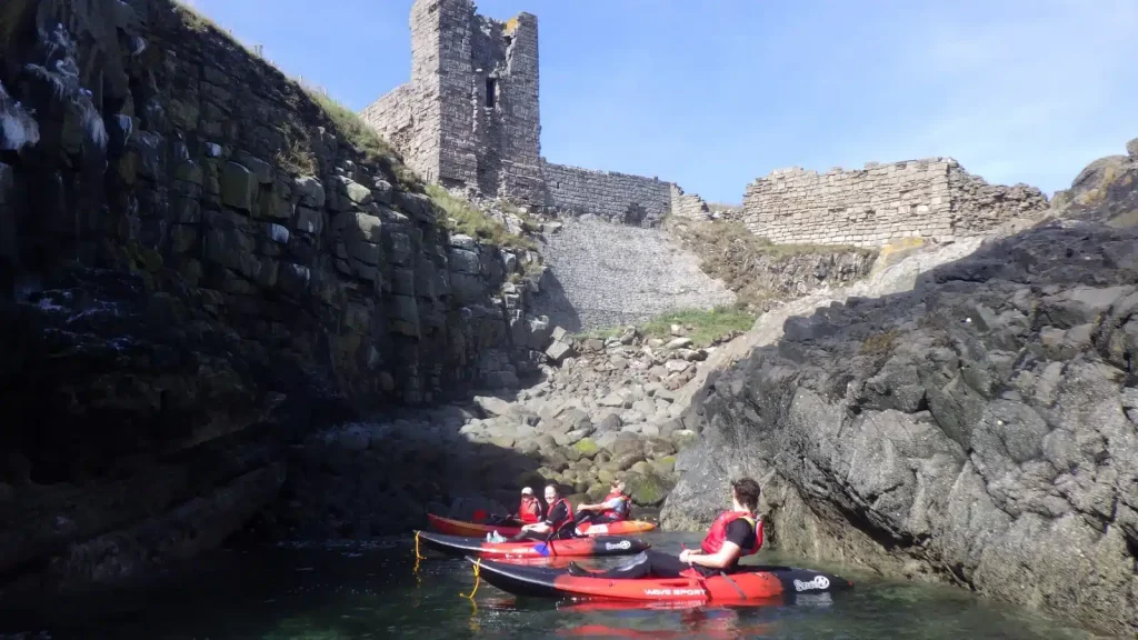 Kayaks and castle